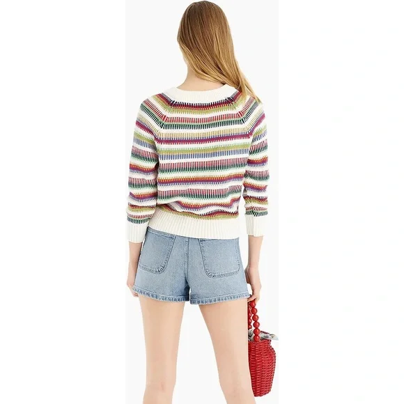 The Reeds | J. Crew Rainbow Knit Striped Crew Neck Sweater - Picture 3 of 12